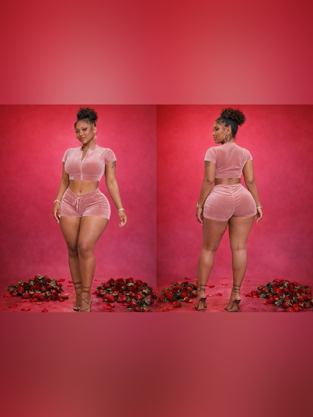 Velour Booty Short Set